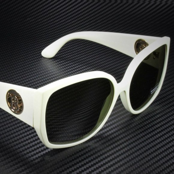 Burberry White Frame Green Tint 61mm Sunglasses